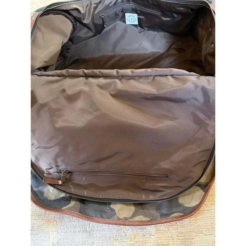 Tom Beckbe Canvas Field Bag Leather Trim Weekend Travel Dufflebag